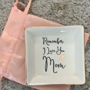 White and Gold Mom Trinket Dish